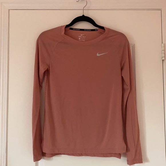 Rust Pink Nike Running Dri- Fit Shirt - Picture 1 of 3